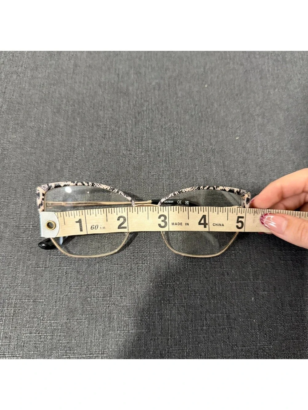 GUESS GU50293 Women’s Eyeglass Frames Rose Gold Animal Print 55-16-140